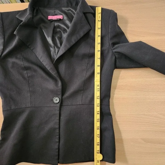 Alice Olivia Black Fitted Peplum Blazer Jacket NO SIZE TAG - Picture 5 of 12